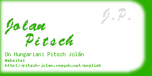 jolan pitsch business card